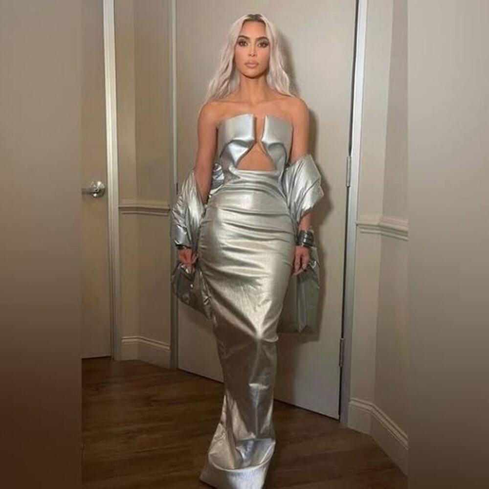 Brand New Rick Owens Prong Dress Silver Size IT42 

Fits a M